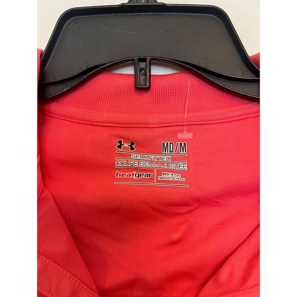 Under Armour Womens Medium Red Wounded Warrior Project Polo Shirt HeatGear Semi- - Picture 3 of 6